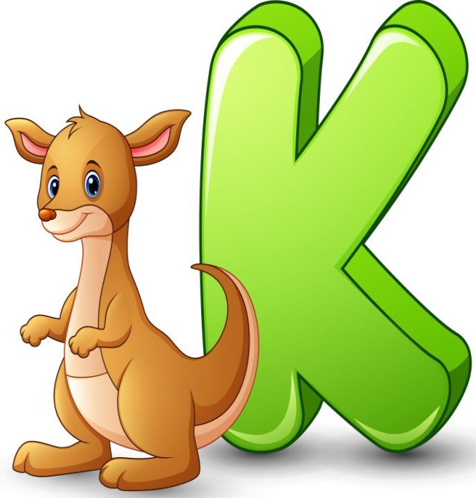 Letter k is for kangaroo cartoon alphabet Vector Image